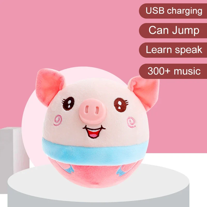 Electronic Pet Dog Toy Ball Pet Bouncing Jump Balls Talking Interactive Dog Plush Doll Toys New Gift For Pets USB Rechargeable