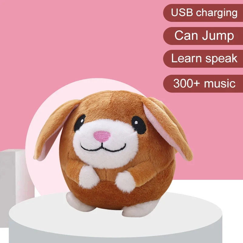 Electronic Pet Dog Toy Ball Pet Bouncing Jump Balls Talking Interactive Dog Plush Doll Toys New Gift For Pets USB Rechargeable