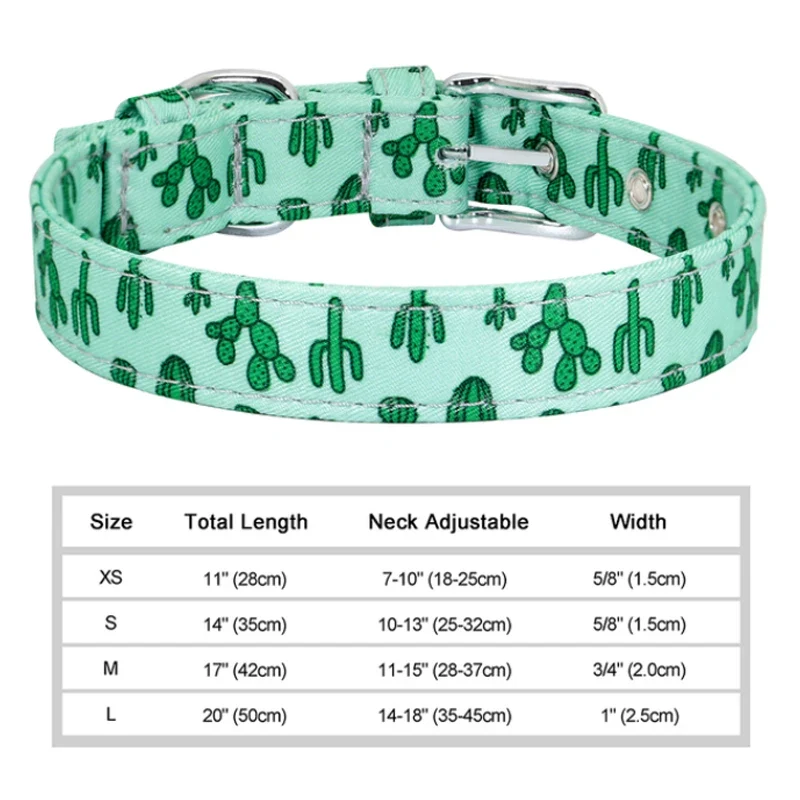 Nylon Flower Dog Collar Floral Printed Dog Cat Collars Adjustable Puppy Collar for Small Medium Large Dog Chihuahua Bulldog Pug