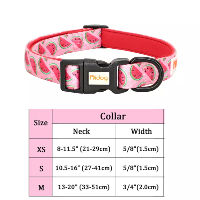 Nylon Flower Dog Collar Floral Printed Dog Cat Collars Adjustable Puppy Collar for Small Medium Large Dog Chihuahua Bulldog Pug