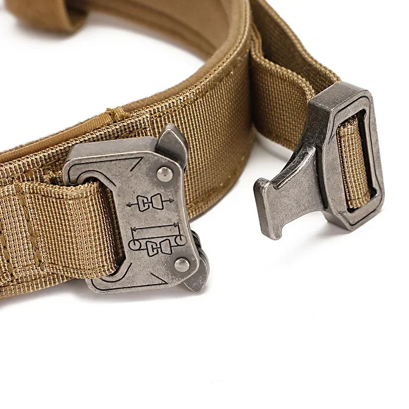 Durable Tactical Dog Collar Leash Set Adjustable Military Pet Collar Leash Medium Large Dog German Shepherd Training Accessories