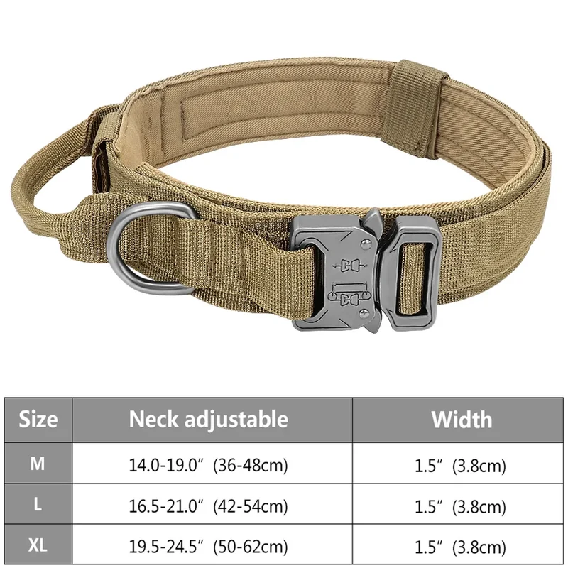 Tactical Police Dog Collar Military Adjustable Duarable Nylon German Shepard For Medium Large Walking Training Pet Accessories