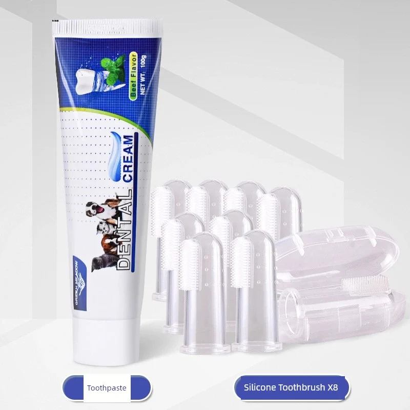 Exclusive for Cats Dog Finger Toothbrush Baby Toothbrush Toothpaste Set Teddy Small Size Dogs Cleaning Pet Supplies