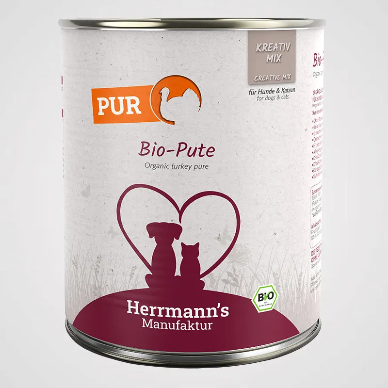 HERRMANN'S - Bio Pute Reinfleisch | Premium Nassfutter für Hunde