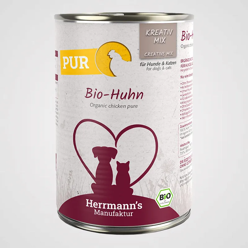 HERRMANN'S - Bio Huhn Reinfleisch | Premium Nassfutter für Hunde