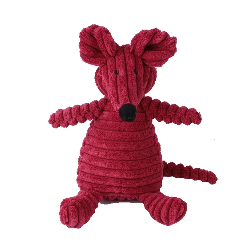 Animals Shape Squeaky Toys Plush Dog Toy Cute Bite Resistant Corduroy Dog Toys for Small Large Dogs Puppy Pet Dog Accessories