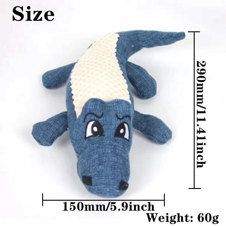 Pet Chew Toys Interactive Cartoon Animal Plush Alligator Shape Dog Sound Toy Gnawing Grinding Teeth Training Supplies
