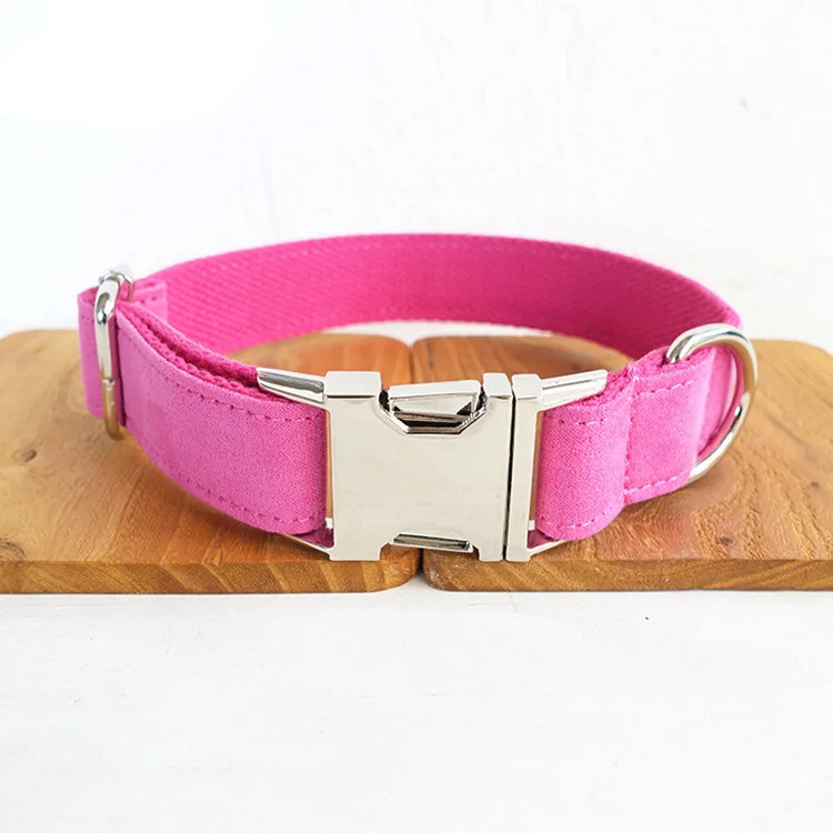 Personalized Dog Collar Customized Pet Collars Free Engraving ID Nameplate Tag Pet Accessory Multi Velvet Puppy Collar Leash