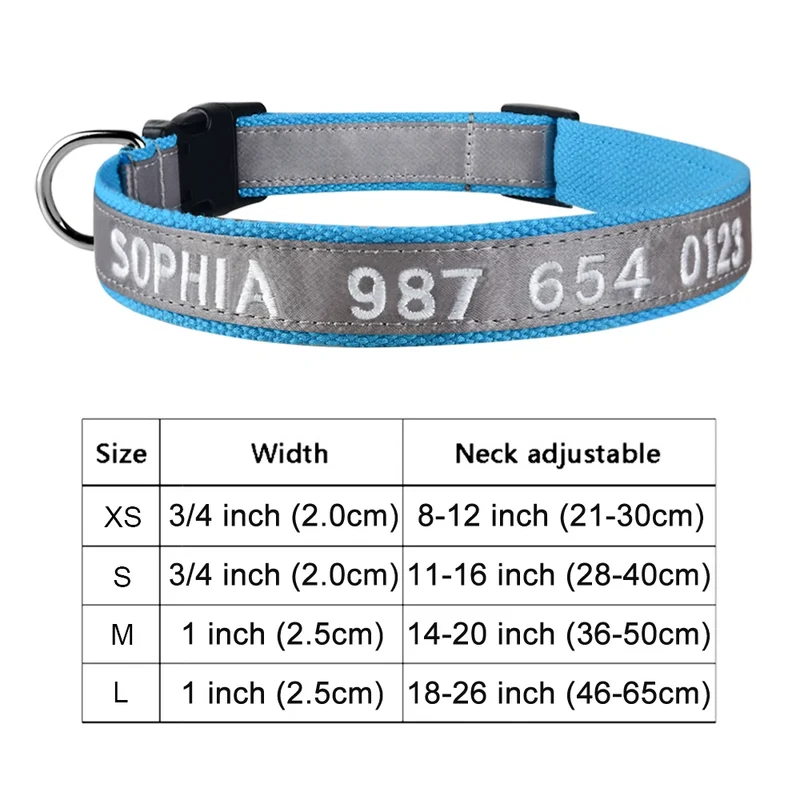 Adjustable Nylon Products Dog Collars Custom Free Embroidered Name Dogs Collar Personalized Puppy Medium Large Unisex Dog Collar