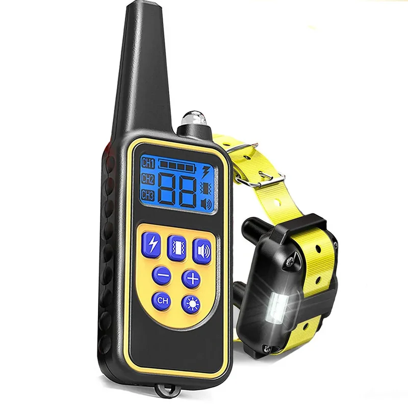 800m Electric Dog Training Collar Detachable Bark Rechargeable Anti Barking Shock Vibration Reflective Collar for All Dogs Pet