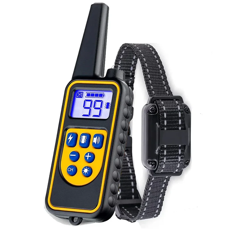 800m Electric Dog Training Collar Detachable Bark Rechargeable Anti Barking Shock Vibration Reflective Collar for All Dogs Pet