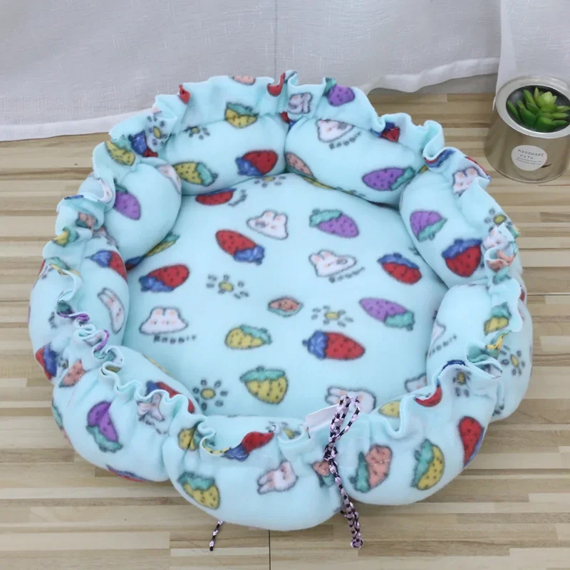 Round Dog Cat Bed Dount Basket Warm Plush Cats Cushion Pet Bag Mat Winter House Soft Nest Puppy Sleeping Sofa for Small Dogs Cat