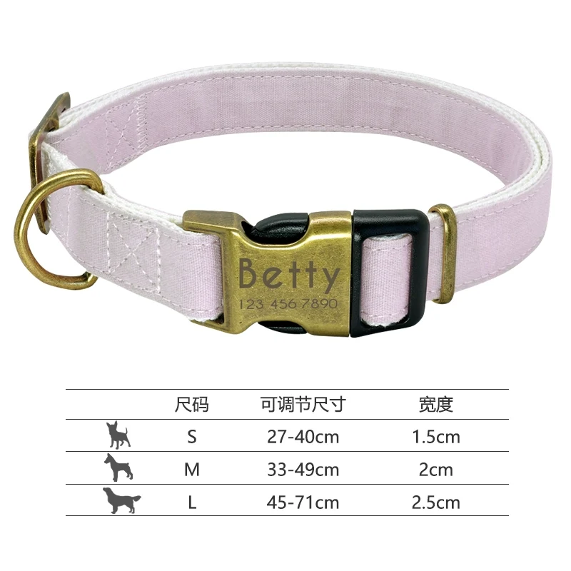 Dog Collar Pet Supplies Collar Night Reflective Collar Small Size Dogs Golden Retriever Bandana Lettering Anti-Lost
