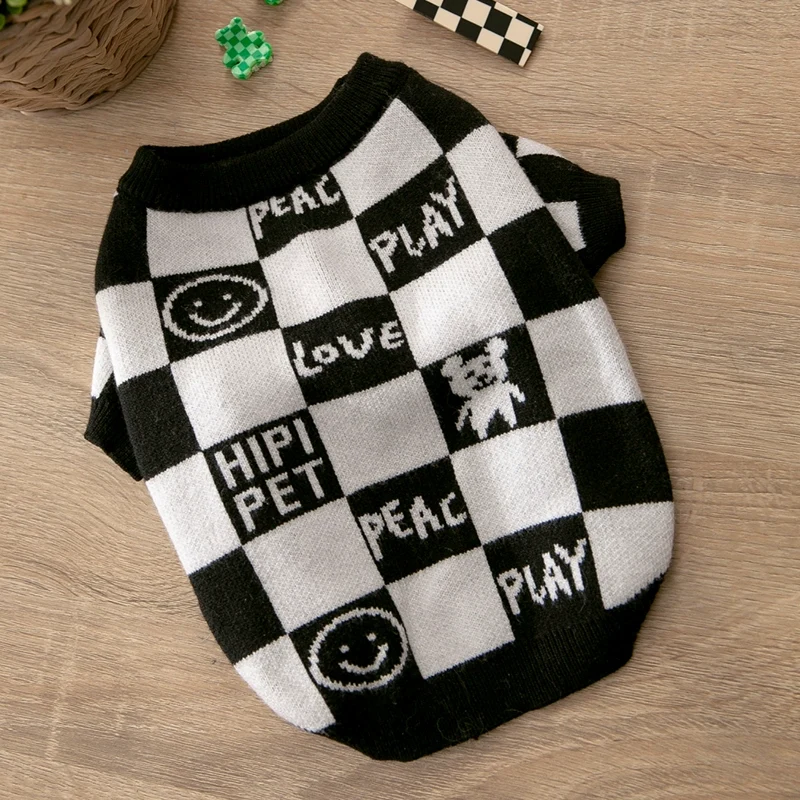 Dog Striped Sweater Spring and Autumn Clothes Teddy Autumn Clothes Bichon Pomeranian Jarre Aero Bull Corgi Cat Pet Small Size Dogs