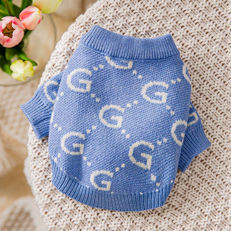 Dog Striped Sweater Spring and Autumn Clothes Teddy Autumn Clothes Bichon Pomeranian Jarre Aero Bull Corgi Cat Pet Small Size Dogs