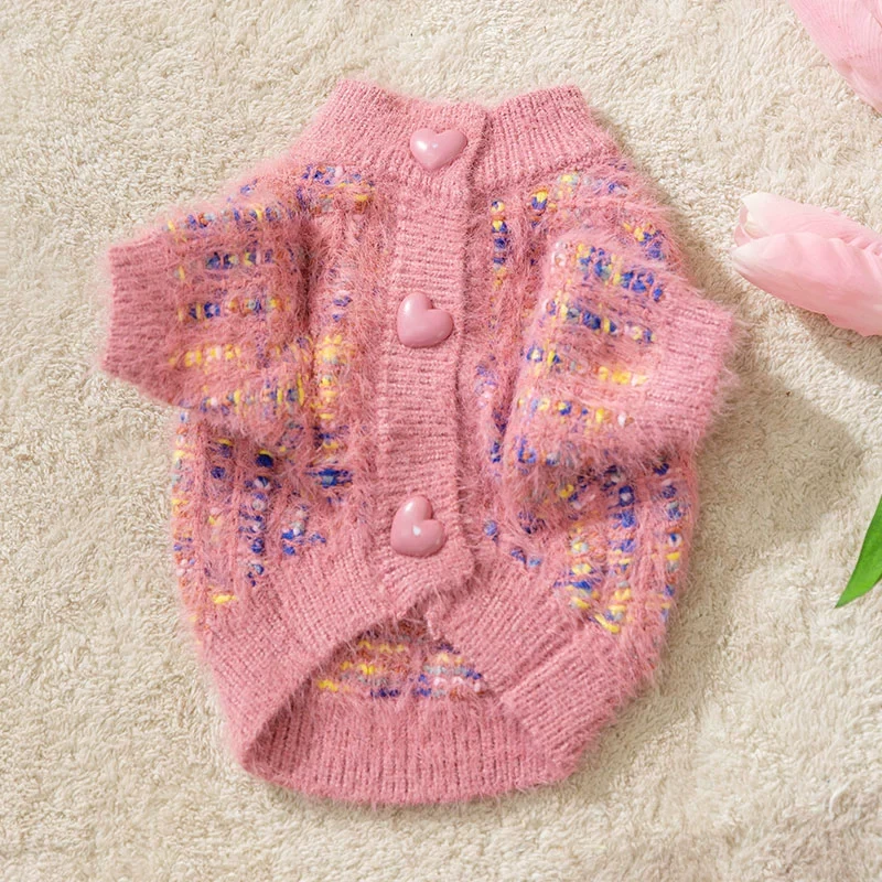 Dog Striped Sweater Spring and Autumn Clothes Teddy Autumn Clothes Bichon Pomeranian Jarre Aero Bull Corgi Cat Pet Small Size Dogs