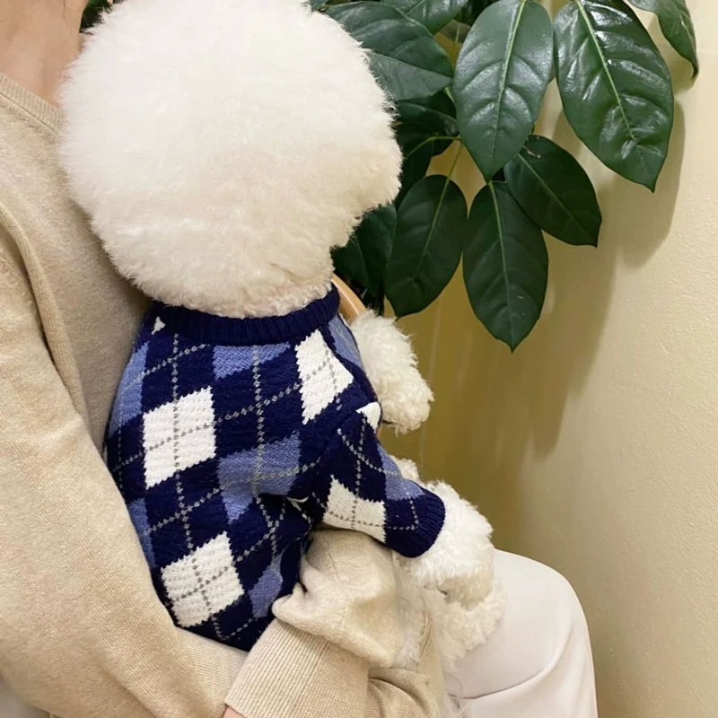 Dog Striped Sweater Spring and Autumn Clothes Teddy Autumn Clothes Bichon Pomeranian Jarre Aero Bull Corgi Cat Pet Small Size Dogs