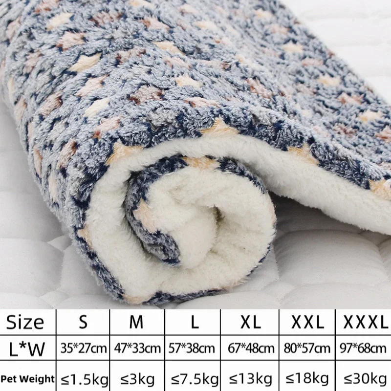 XS-3XL Warm Soft Pet Bed Mats Plush Pet Sleeping Mat for Dog Bed for Small Large Dogs Blanket Cat Bed Warm Cat Mat Cushion