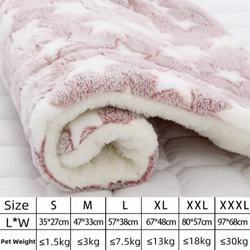 XS-3XL Warm Soft Pet Bed Mats Plush Pet Sleeping Mat for Dog Bed for Small Large Dogs Blanket Cat Bed Warm Cat Mat Cushion