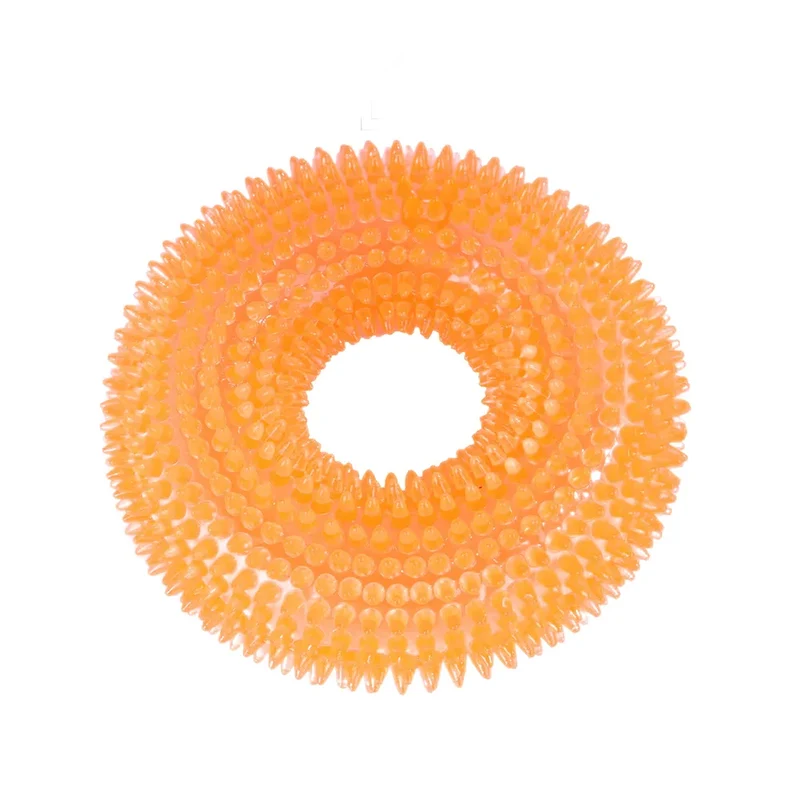 Pet Dog Toys Puppy Sounding Toy Molar Squeaky Tooth Cleaning Ring TPR Training Pet Teeth Chewing Toy Thorn Dog Accessories