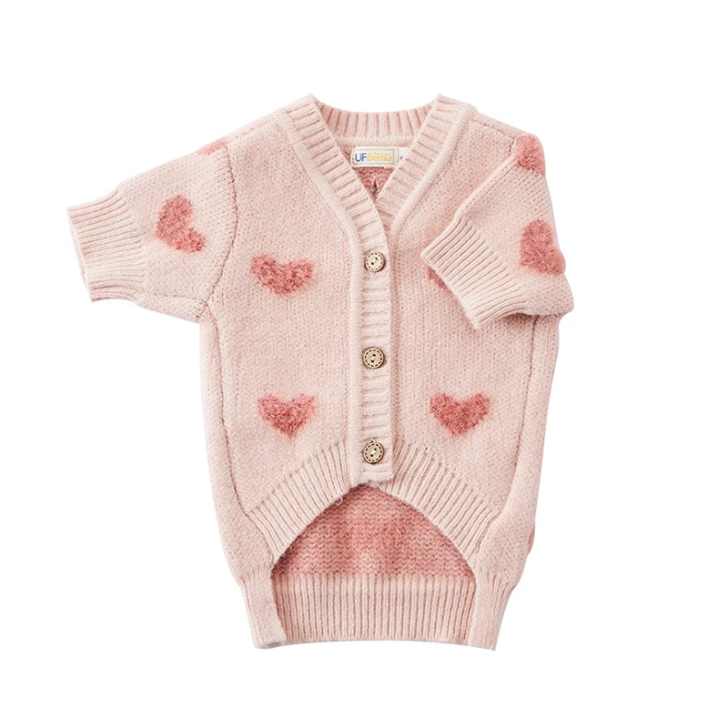 Ufbemo Pet Dog Clothes Cat Cute Princess Style Small Size Dogs Teddy Bichon Autumn and Winter Clothing Sweater Cardigan