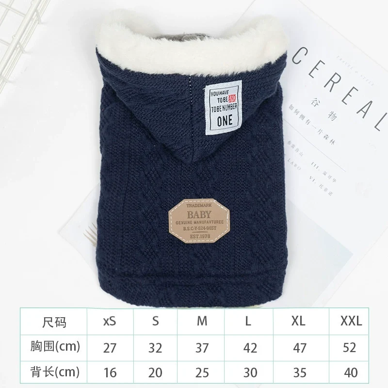 Dog Clothes Teddy Bichon Pomeranian Small Dog Sweater Winter Thick Sweater Pet Cat Clothes Autumn and Winter Clothing