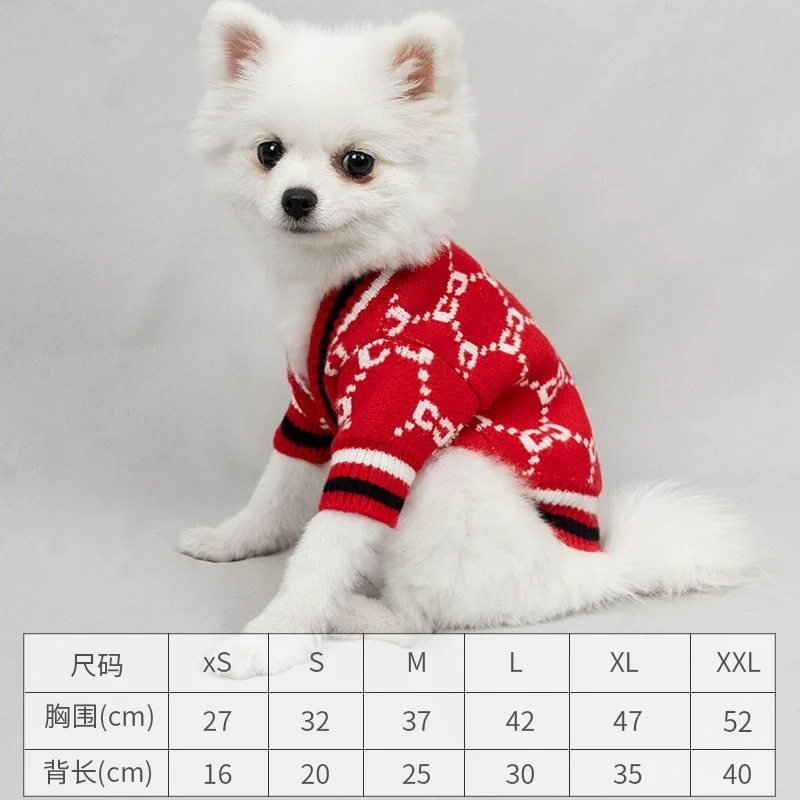 Dog Clothes Teddy Bichon Pomeranian Small Dog Sweater Winter Thick Sweater Pet Cat Clothes Autumn and Winter Clothing