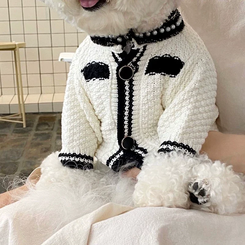 Cool Cardigan Sweater Puppy Clothes Spring and Autumn Pet Teddy Small Size Dogs Bichon Cat Cute Internet Celebrity