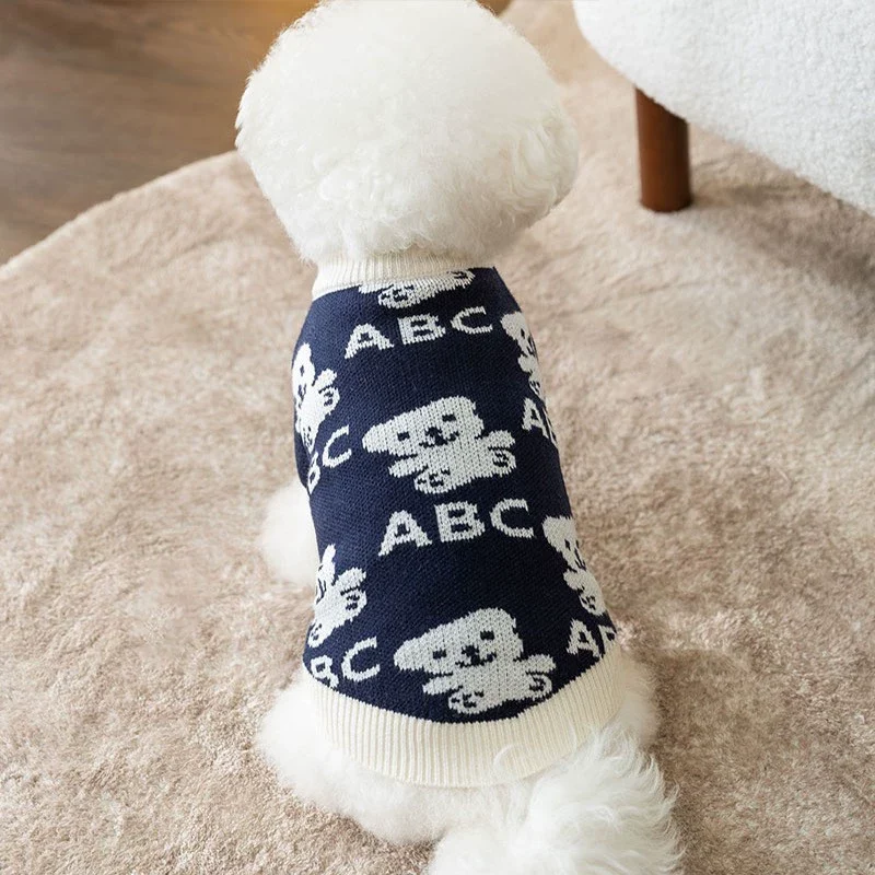 Cool Cardigan Sweater Puppy Clothes Spring and Autumn Pet Teddy Small Size Dogs Bichon Cat Cute Internet Celebrity