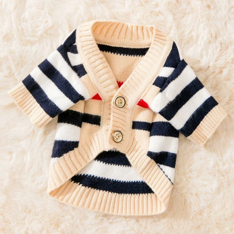Cool Cardigan Sweater Puppy Clothes Spring and Autumn Pet Teddy Small Size Dogs Bichon Cat Cute Internet Celebrity
