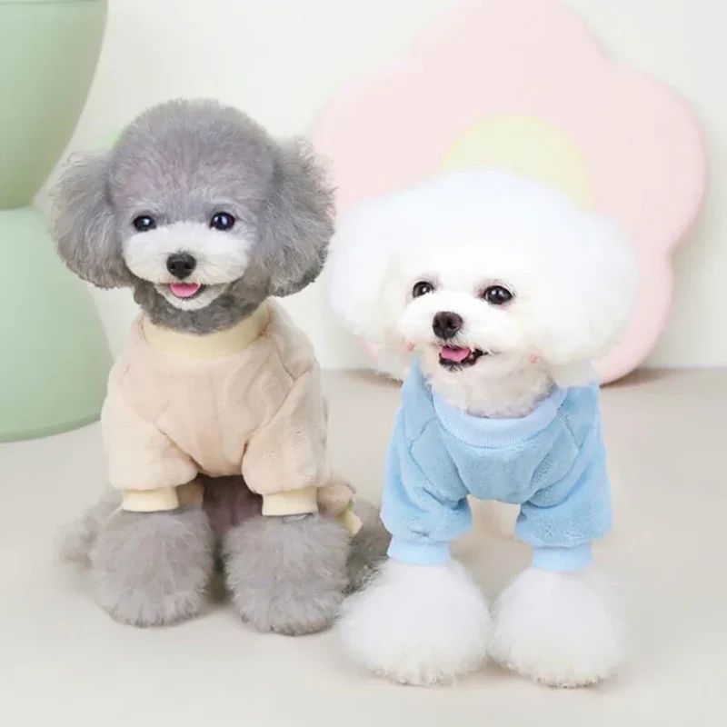 Winter Warm Fleece Dog Jumpsuit for Small Medium Puppy Cat Pajamas Coat Chihuahua Clothes French Bulldog Costume Yorkie Outfits