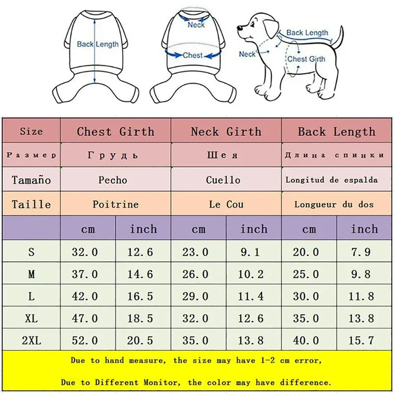 Winter Warm Fleece Dog Jumpsuit for Small Medium Puppy Cat Pajamas Coat Chihuahua Clothes French Bulldog Costume Yorkie Outfits