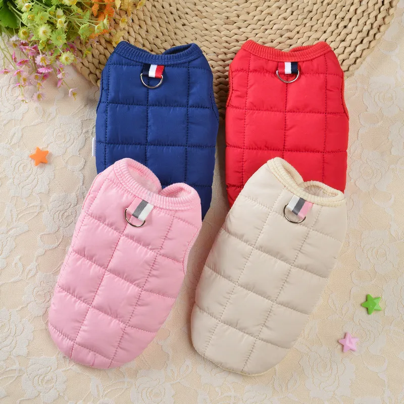 Winter Warm Dog Clothes For Small Dogs Windproof Dog Down Jacket Solid Color Dogs Coat Jacket Padded Clothing Chihuahua Clothes