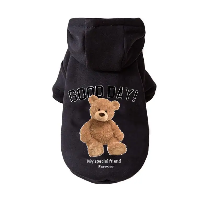 Winter Fleece Warm Pet Dog Clothes Cute Cartoon Bear Dog Hoodie For Small Dogs Pullovers Puppy Costumes Chihuahua Hug Ropa Perro