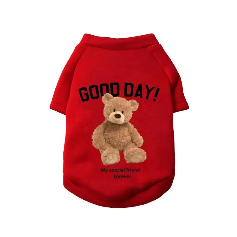 Winter Fleece Warm Pet Dog Clothes Cute Cartoon Bear Dog Hoodie For Small Dogs Pullovers Puppy Costumes Chihuahua Hug Ropa Perro