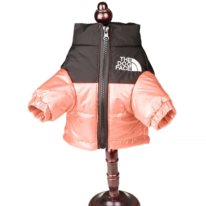 Dog Face Puffer Jacket Clothes Pet Puppy Hoodies Raincoats Warm Weatherproof Sweatshirt For Large Medium Small Dog