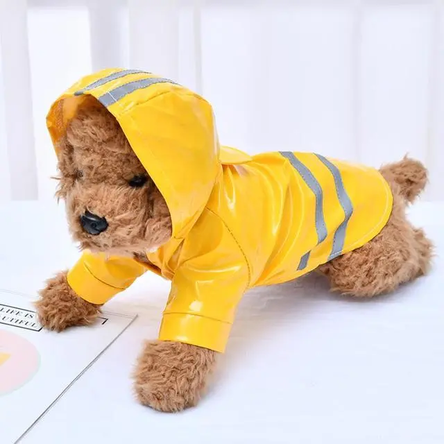 Dog Clothes Hooded Raincoats Reflective Strip Dogs Rain Coat Waterproof Jackets Outdoor Breathable Clothes For Puppies Raincoat