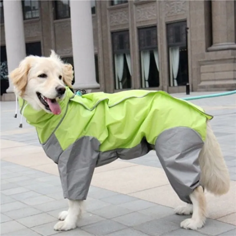 Dog Raincoat Waterproof Dog Suits Dot Rain Cape For Medium Big Dogs Hooded Jacket Poncho Pet Rain Coat Chubasquero Para Perrors