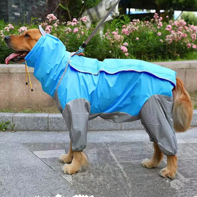 Dog Raincoat Waterproof Dog Suits Dot Rain Cape For Medium Big Dogs Hooded Jacket Poncho Pet Rain Coat Chubasquero Para Perrors