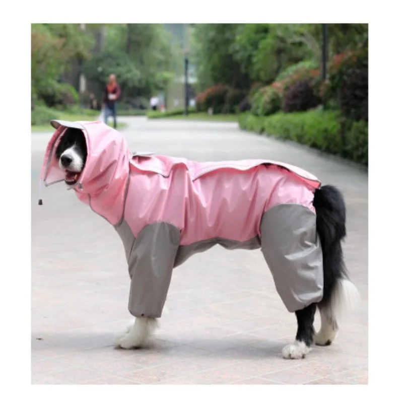 Dog Raincoat Waterproof Dog Suits Dot Rain Cape For Medium Big Dogs Hooded Jacket Poncho Pet Rain Coat Chubasquero Para Perrors