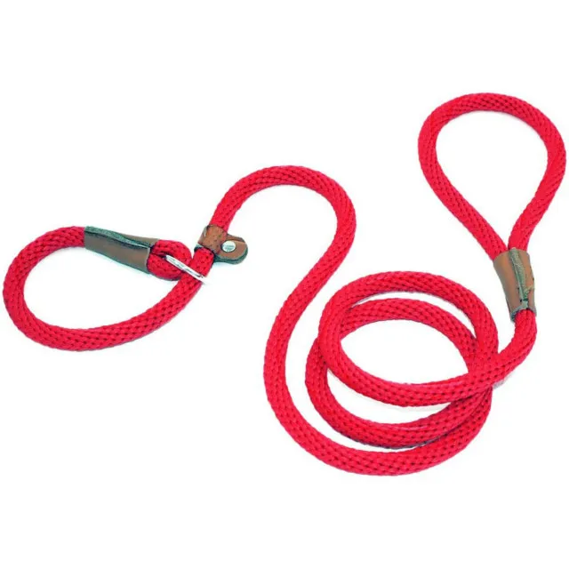 Dog Collar Dog Leash Slip Rope Lead Leash Heavy Duty Braided Rope Adjustable Loop Collar Training Leashes for Medium Large Dogs
