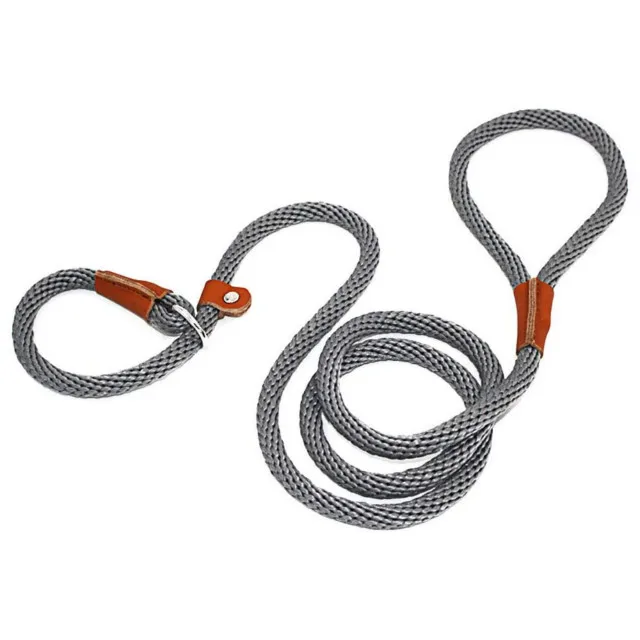 Dog Collar Dog Leash Slip Rope Lead Leash Heavy Duty Braided Rope Adjustable Loop Collar Training Leashes for Medium Large Dogs