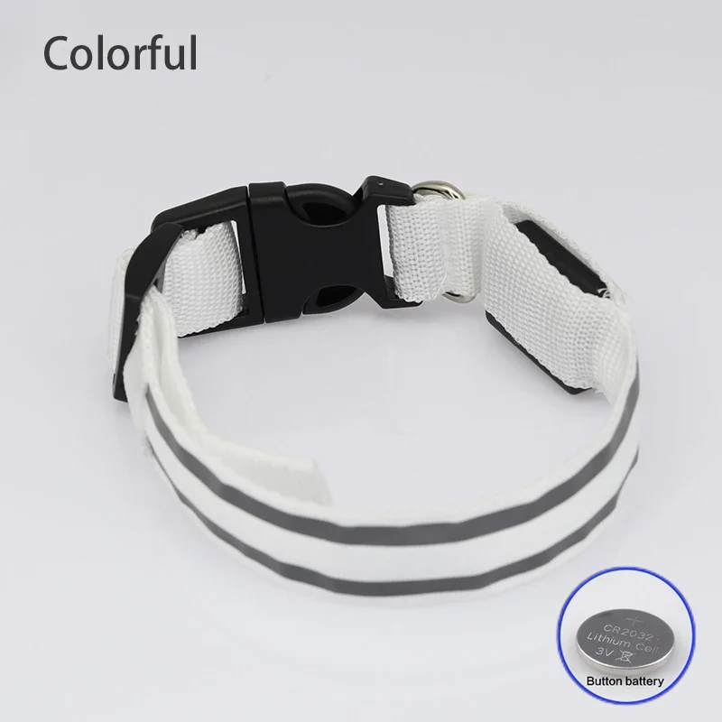 USB Rechargeable Dog Collar Light Luminous Flashing Glowing Bright Nylon Reflective LED Dog Collar Night Safety For Cats Puppy