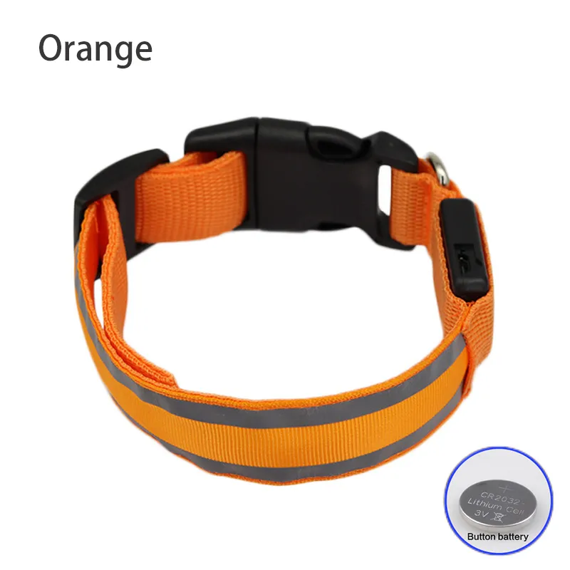 USB Rechargeable Dog Collar Light Luminous Flashing Glowing Bright Nylon Reflective LED Dog Collar Night Safety For Cats Puppy