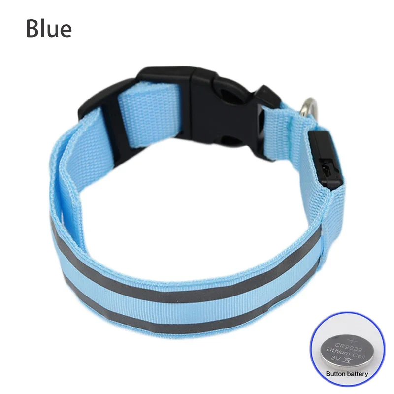 USB Rechargeable Dog Collar Light Luminous Flashing Glowing Bright Nylon Reflective LED Dog Collar Night Safety For Cats Puppy