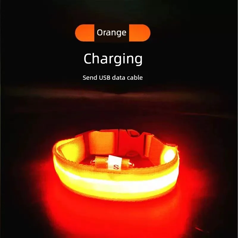 Dog Luminous Collar Dog Luminous Dog Collar Collar Pet Night Light Fluorescent Dog Reflective for Walking Dog at Night