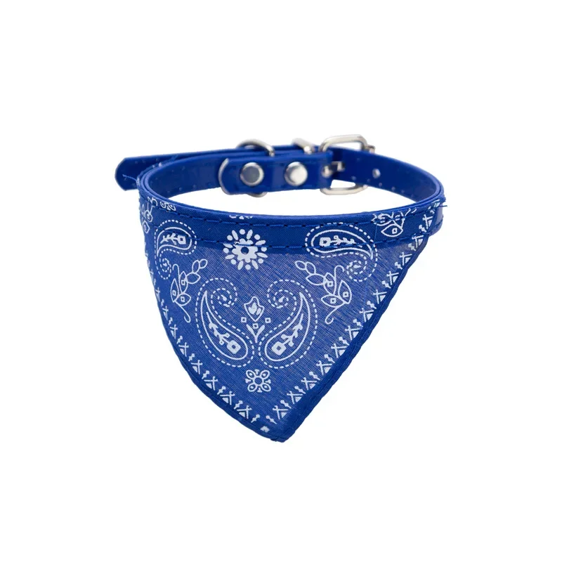 Pet Dog Neck Scarf Puppy Cat Dog Collar Bandana Collar Scarf with Leather Collar Accessories Adjustable Pet Puppy Cat Scarf