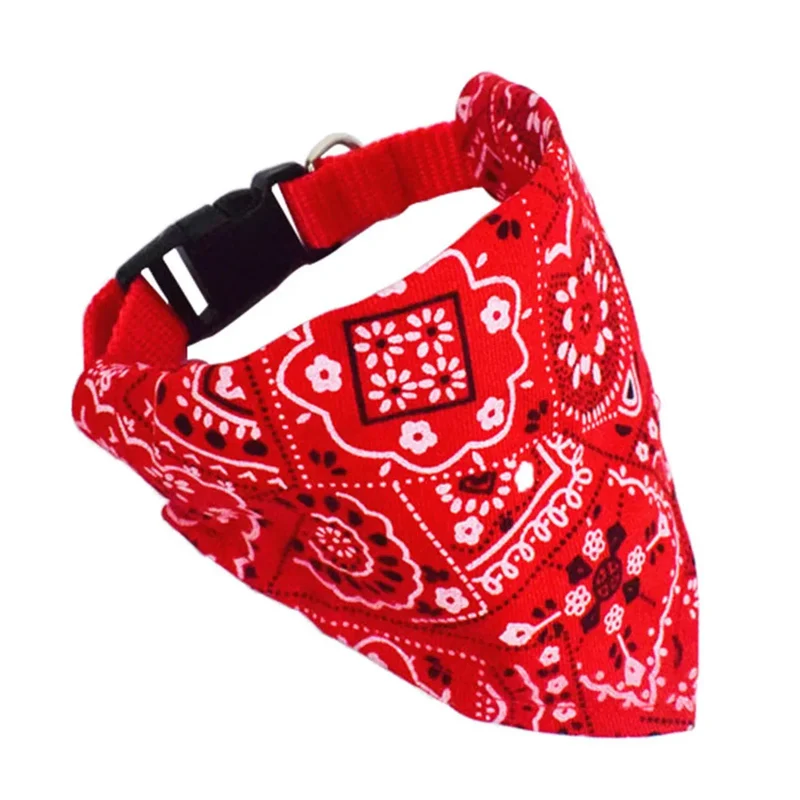 Pet Bandana Collar Scarf for Dogs Puppy & Cat Small Medium Large Dogs Adjustable Collars Red Blue Black Pink Stylish Dog Collar