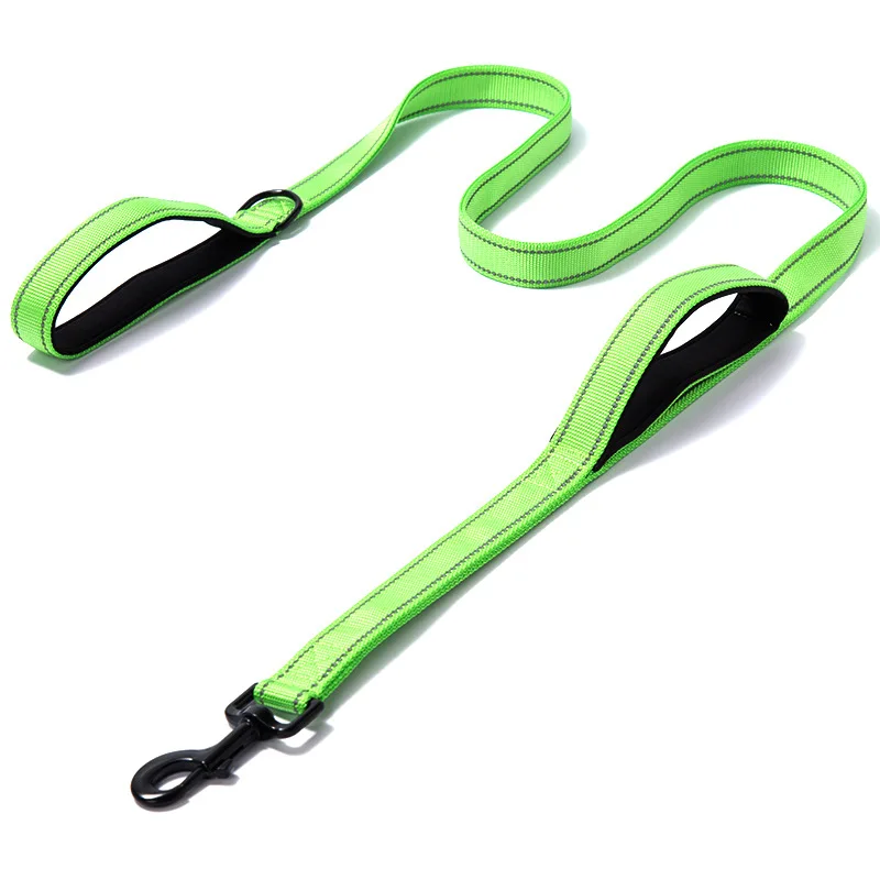 Double Handle Dog Leash, Double-Sided Reflective Night Safety, Heavy Duty For And Extra Large And Me