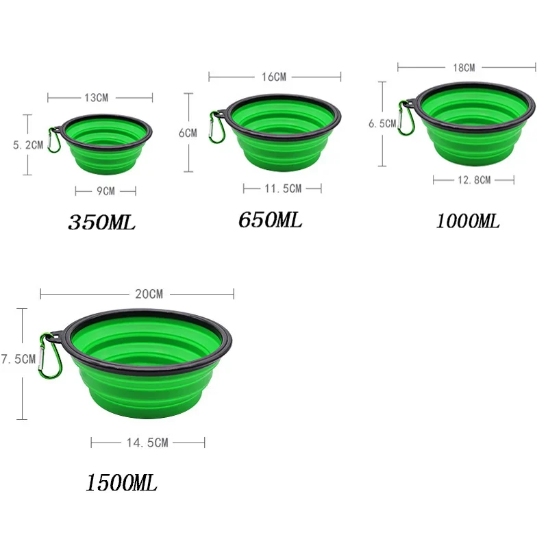 Pet Folding Silicone Bowl Large Outdoor Pet Travel Bowl Collapsible Dog Food Bowl Water Portable Puppy Food Container Feeder